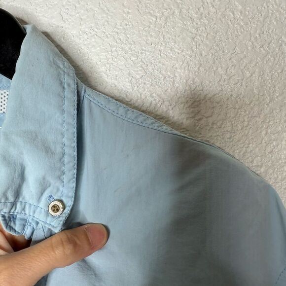 Boys Magellan Outdoors Blue Casual Button Down Shirt Short Sleeve Size 10/12 - Picture 3 of 5